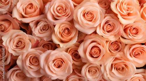 Portrait of Peach Fuzz Coloured Roses Background in Color of the Year 2024 Peach Fuzz