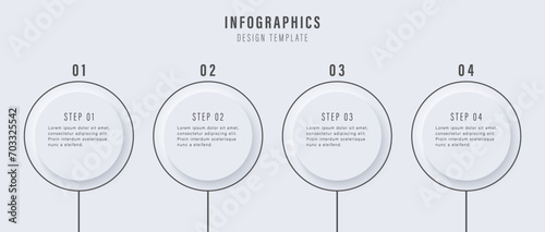 Step one. Step-by-step instruction. Template for steps. Vector light template for indicating actions.