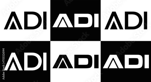 ADI logo. ADI set , A D I design. White ADI letter. ADI, A D I letter logo design. Initial letter ADI letter logo set, linked circle uppercase monogram logo. A D I letter logo vector design. 