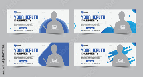 Medical healthcare facebook cover design for social media post business promotion hospital banner template