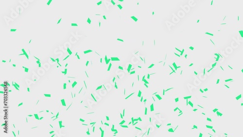Turquoise confetti falling on white background. party, festivity and celebration concept video