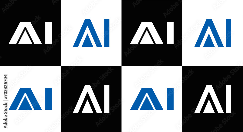 AI logo. AI set , A I design. White AI letter. AI, A I letter logo design. Initial letter AI letter logo set, linked circle uppercase monogram logo. A I letter logo vector design.
AI logo. AI set , A I design. White AI letter. AI, A I letter logo design. Initial letter AI letter logo set, linked circle uppercase monogram logo. A I letter logo vector design.