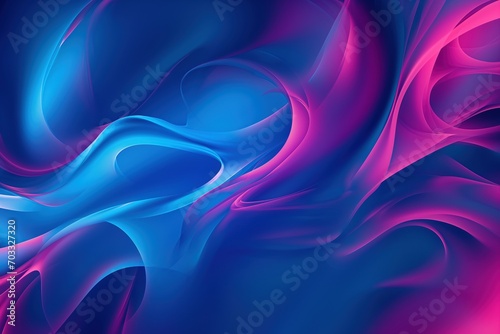 Wallpaper Mural Fusion of artistry: Captivating waves of blue and pink lines seamlessly blend, accompanied by a mesmerizing color gradient of blue and purple tones. Contrasting dark azure and red backgrounds  Torontodigital.ca