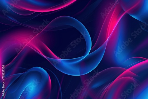 Fusion of artistry: Captivating waves of blue and pink lines seamlessly blend, accompanied by a mesmerizing color gradient of blue and purple tones. Contrasting dark azure and red backgrounds 