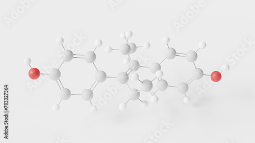 diethylstilbestrol molecule 3d, molecular structure, ball and stick model, structural chemical formula nonsteroidal estrogen photo