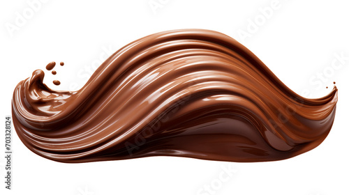 Blissful Chocolate Wave Isolation on a transparent background, Generative AI