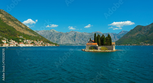 Island of Saint George off the coast of Perast town in Bay of Kotor © Oleg Zhukov