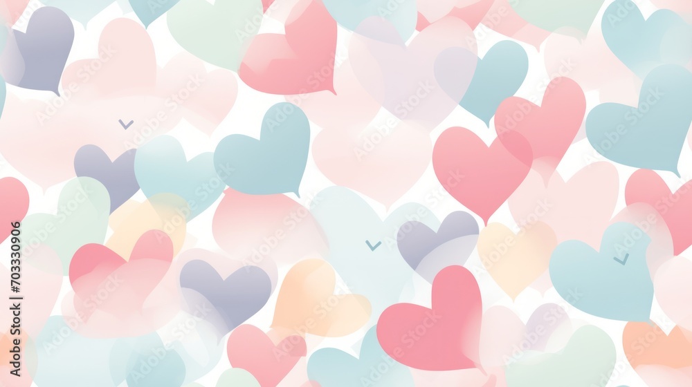  a lot of hearts that are on a white background with pink, blue, green, and pink hearts on it.