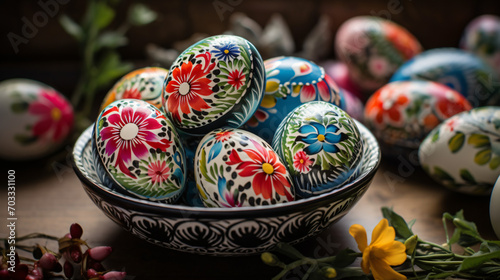 Hungarian Easter eggs spring colorful