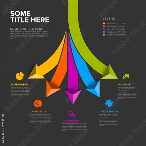 Simple dark infographic with title and five element option items