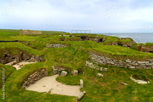 Skara Brae is a Neolithic settlement on Orkney, Scotland photo