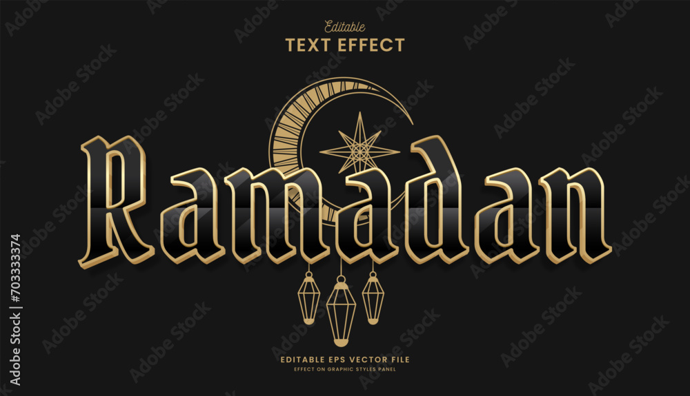 decorative ramadan editable text effect vector design