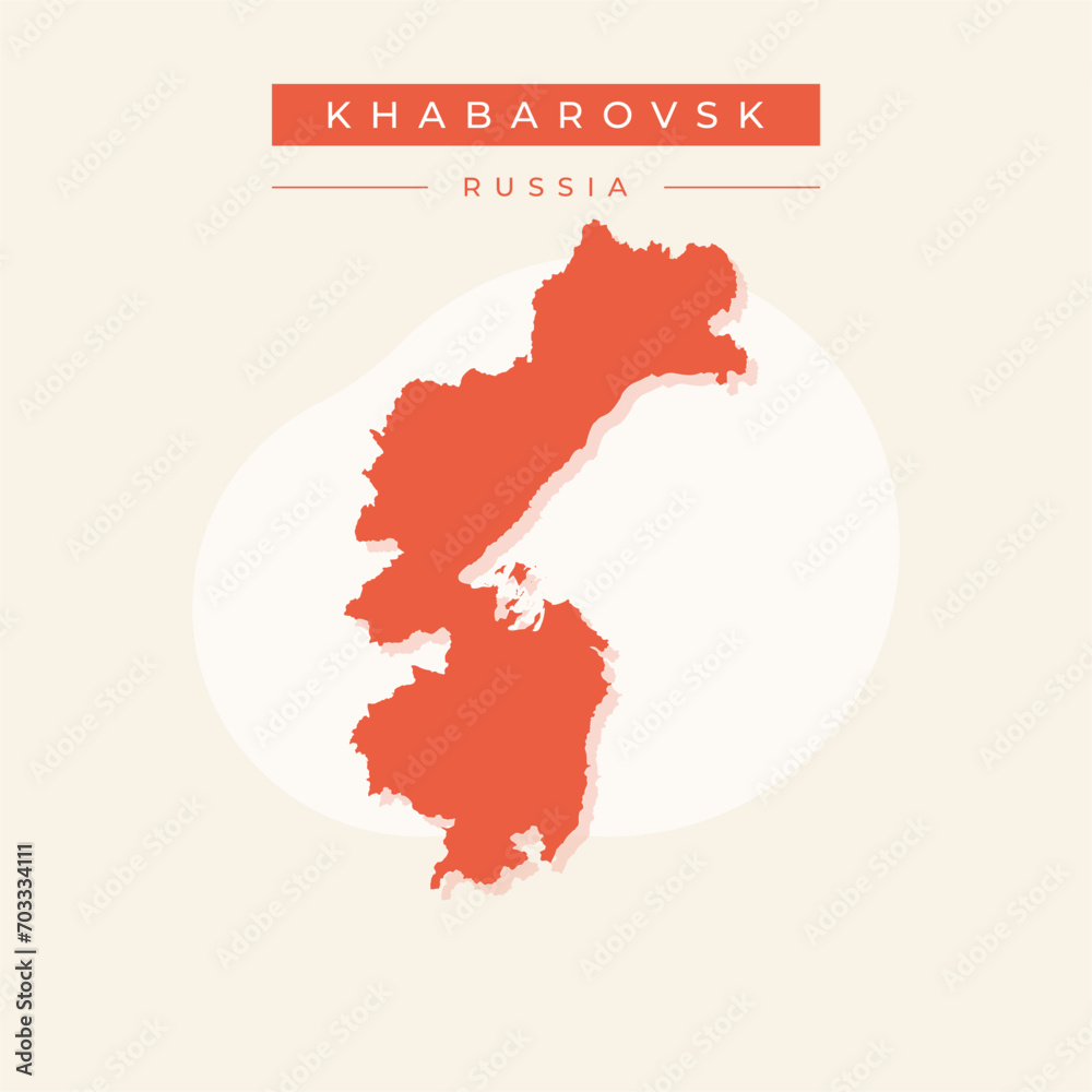 Vector illustration vector of Khabarovsk map Russia