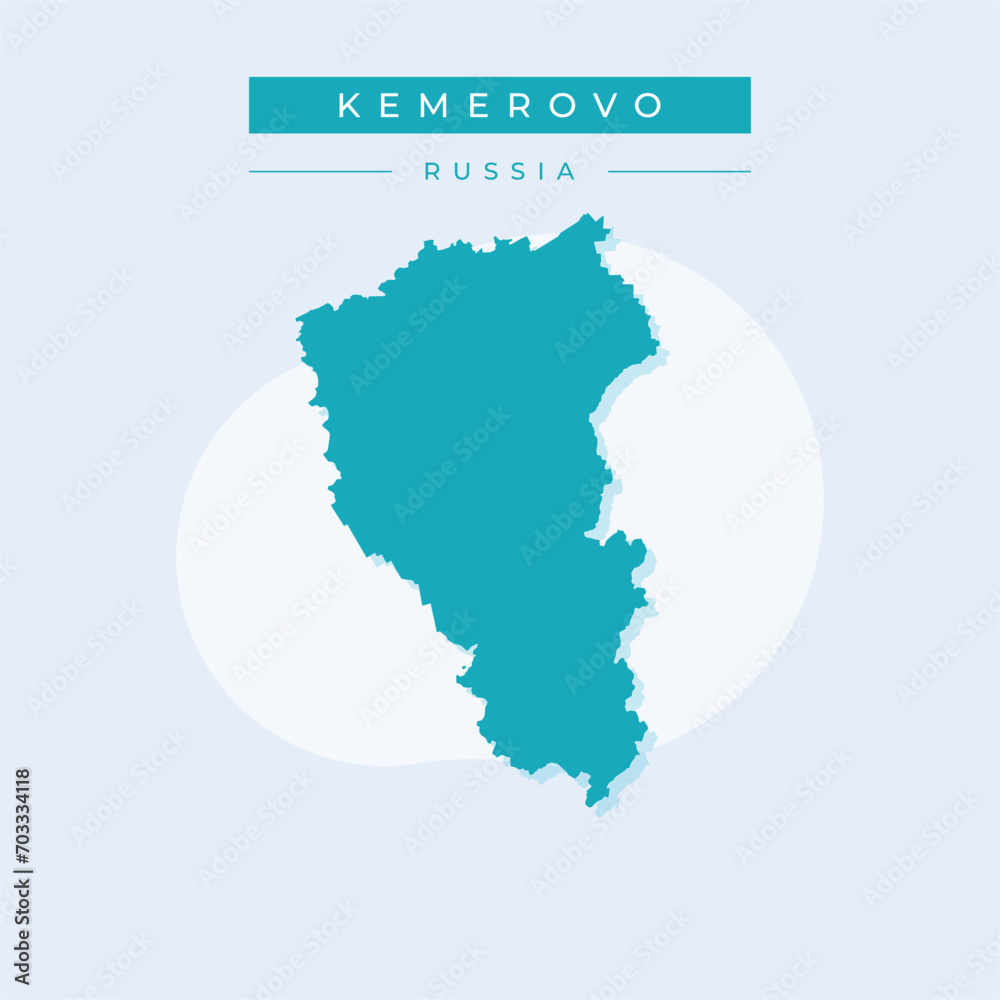 Vector illustration vector of Kemerovo map Russia