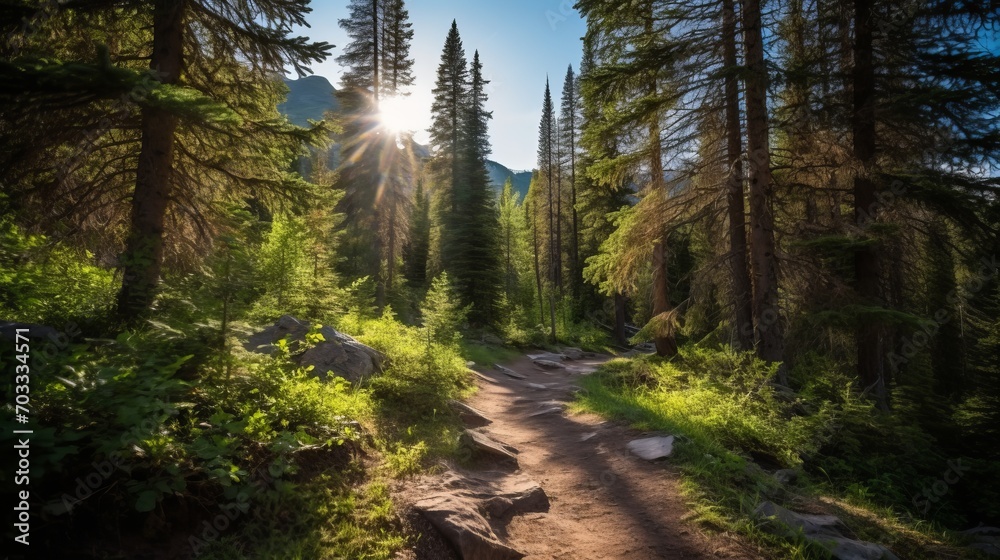 Obraz premium Sunlight Illuminating a Forest
