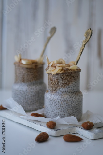 chea seeds dessert with almond photo