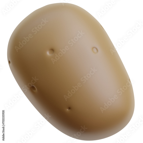 PNG 3D potato icon isolated on a white background