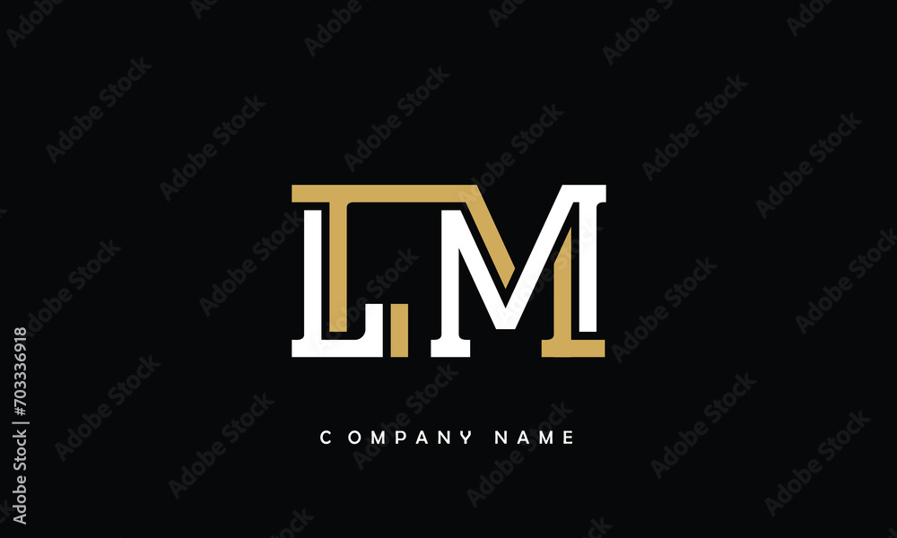 LM, ML, L, M Abstract Letters Logo Monogram