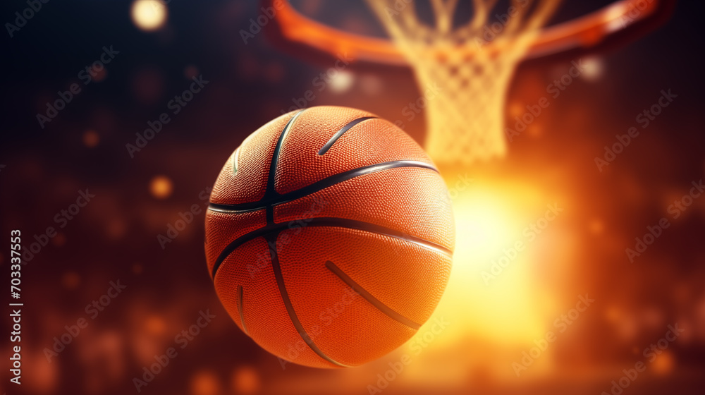 basketball ball with lights On the basketball court