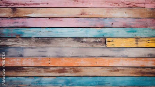 multicolor effective wood texture pattern background consists of several pieces of old wood of various sizes and colors  vertical style. Old wooden planks in multi-pastel colours vintage style.
