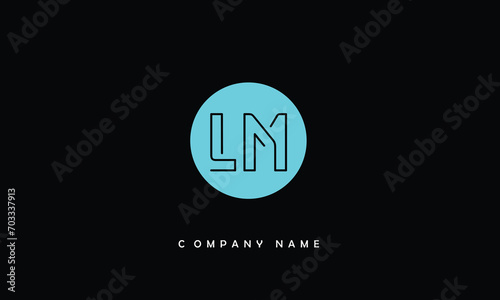 LM, ML, L, M Abstract Letters Logo Monogram