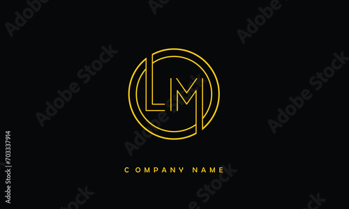LM, ML, L, M Abstract Letters Logo Monogram