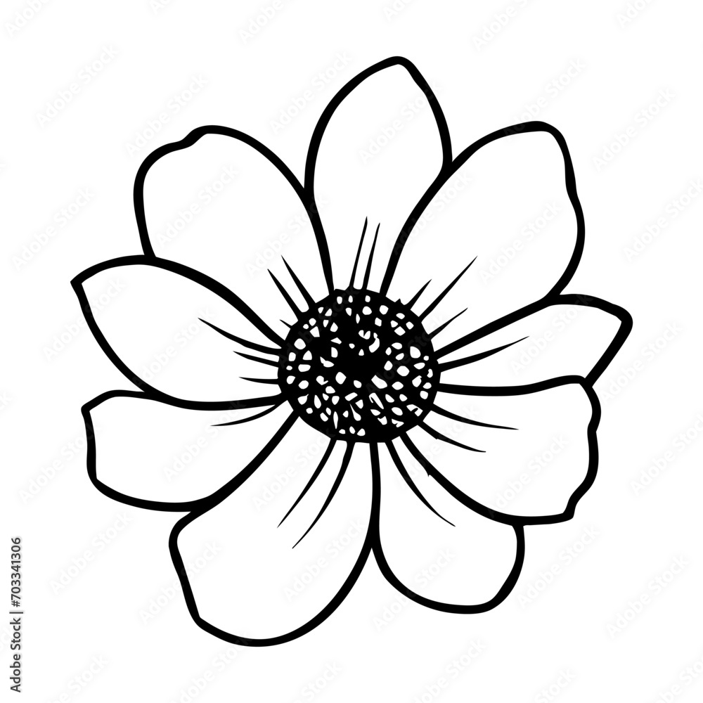 Hand drawn simple flower illustration
