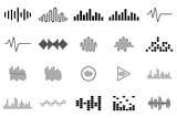 equalizer logo, sound wave music icon vector