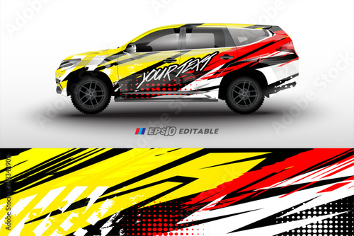 vector design for rally racing car livery wrapping