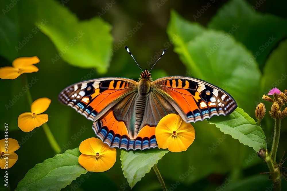 butterfly on flower butterfly on flower
