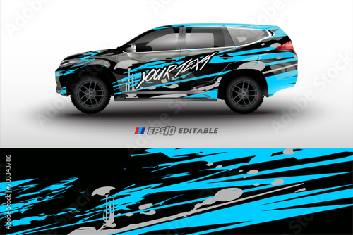 vector design for rally racing car livery wrapping photo