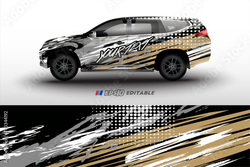 vector design for rally racing car livery wrapping photo