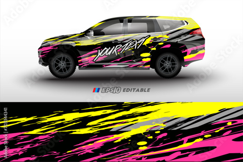 vector design for rally racing car livery wrapping