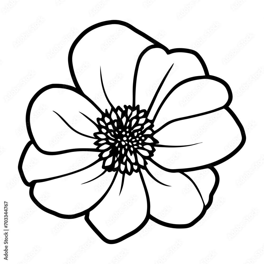Hand drawn simple flower illustration Hand drawn simple flower illustration