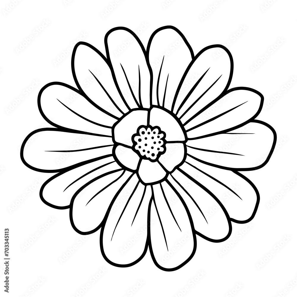 Hand drawn simple flower illustration Hand drawn simple flower illustration
