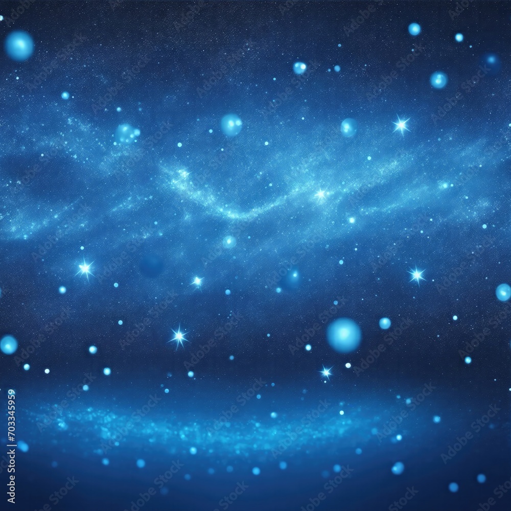 Fototapeta premium Blue particles and light abstract background with shining dots stars