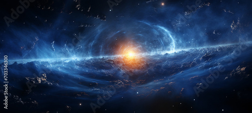 Abstract lens flare space or time travel concept background photo