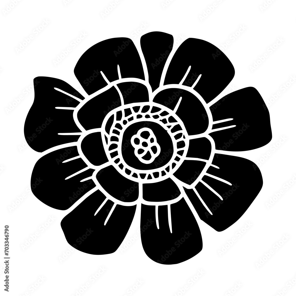 Hand drawn simple flower illustration Hand drawn simple flower illustration