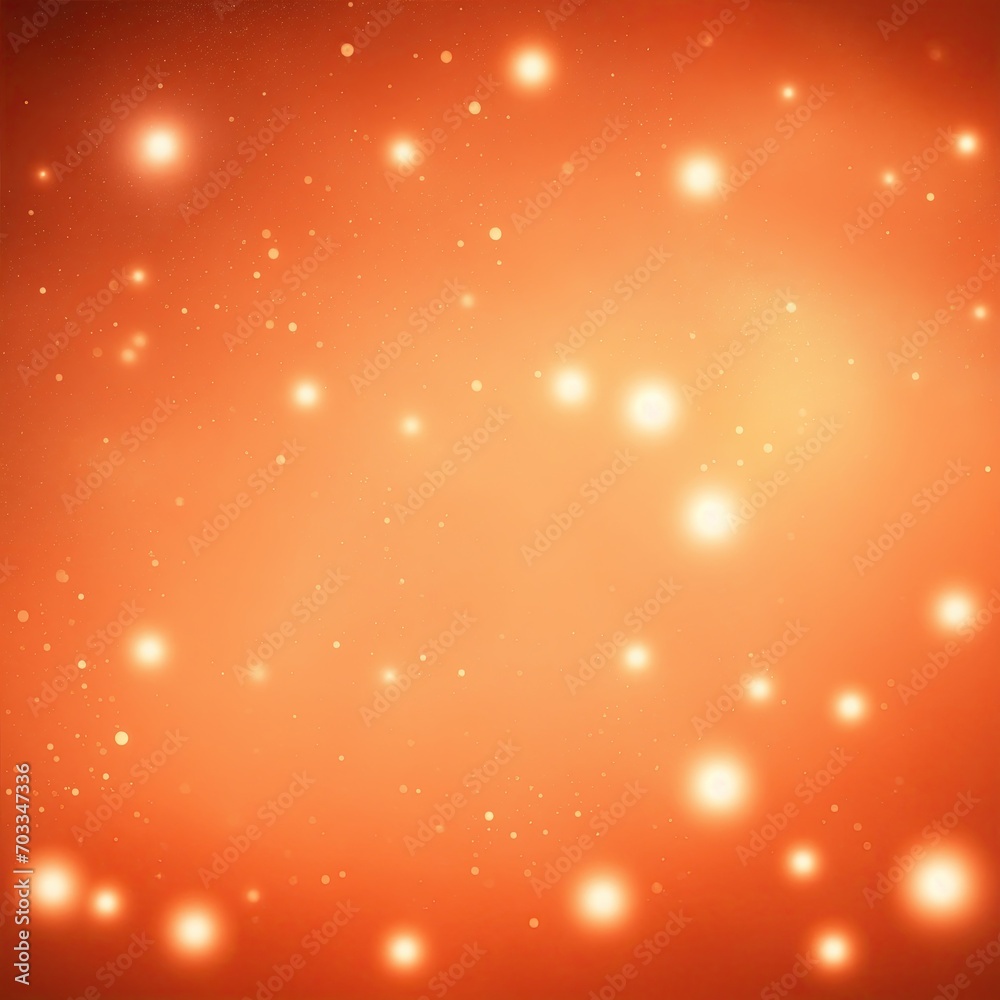 Orange particles and light abstract background with shining dots stars