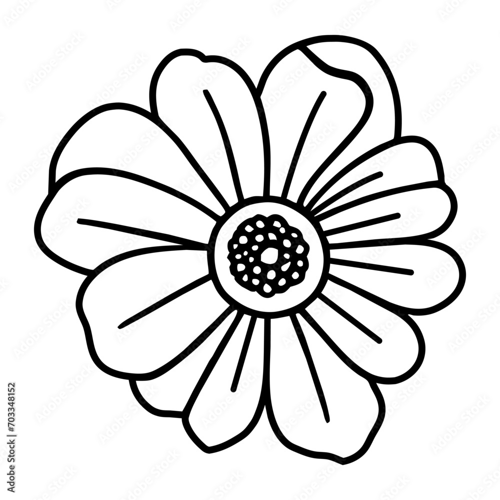 Hand drawn simple flower illustration Hand drawn simple flower illustration