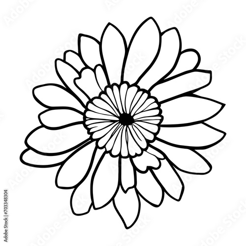 Hand drawn simple flower illustration