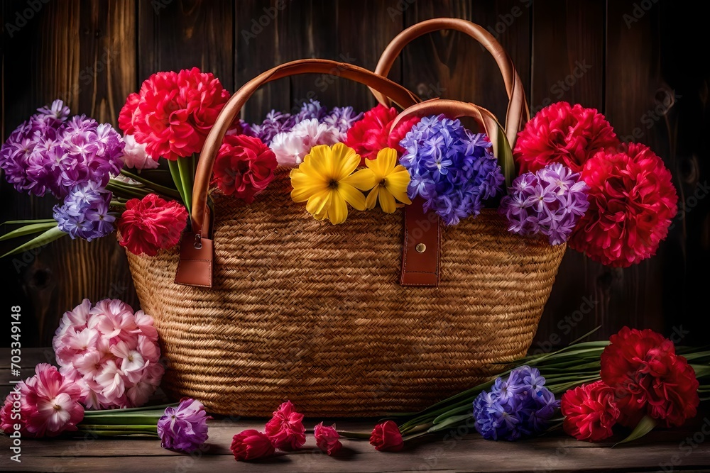 basket with flowers basket with flowers