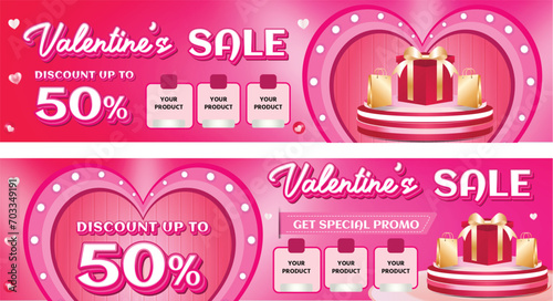 Valentine February Big sale banner discount promotion background payday social media 10