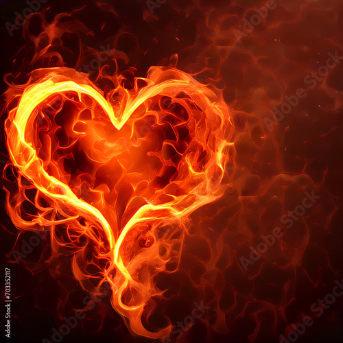 Abstract background - fire heart