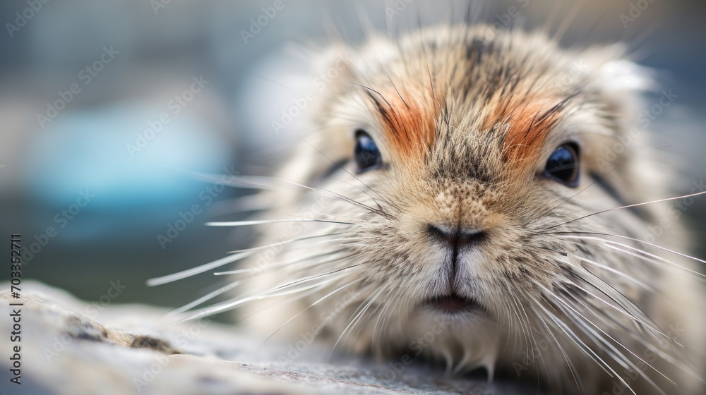 a close up of a small animal with long whiskers on it's face and a blurry background. a close up of a small animal with long whiskers on it's face and a blurry background.