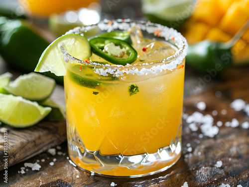 Spice up your night with a fiery Spicy Mango Margarita photo