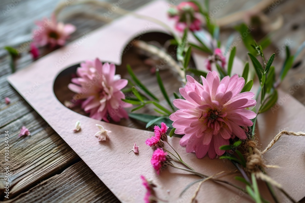 flowers on a wooden background