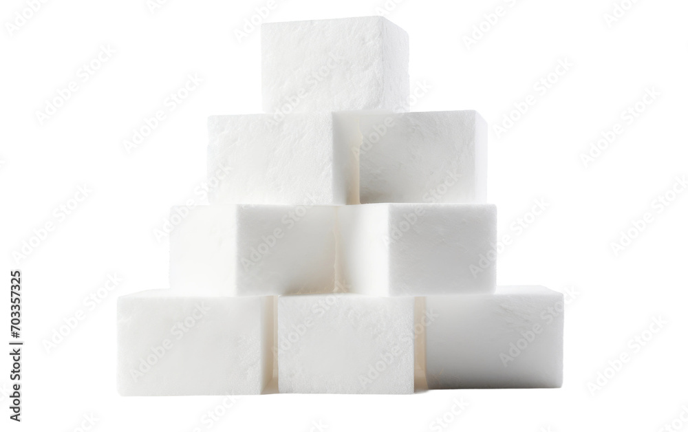 Genuine Presentation of Foam Blocks on White Isolated on Transparent Background PNG.