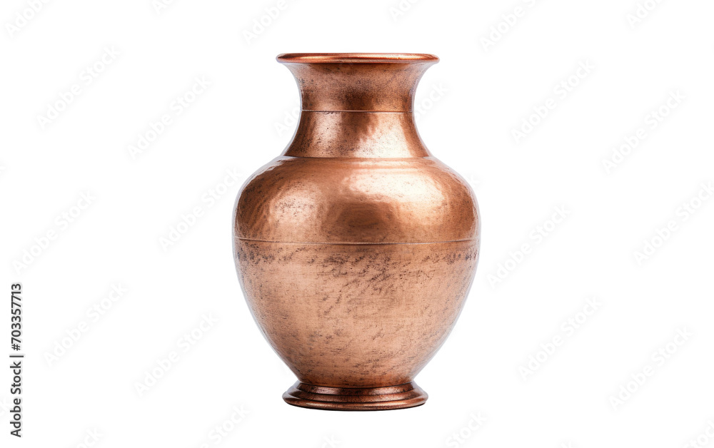 Genuine Snapshot of Metal Vase in White Setting Isolated on Transparent Background PNG.