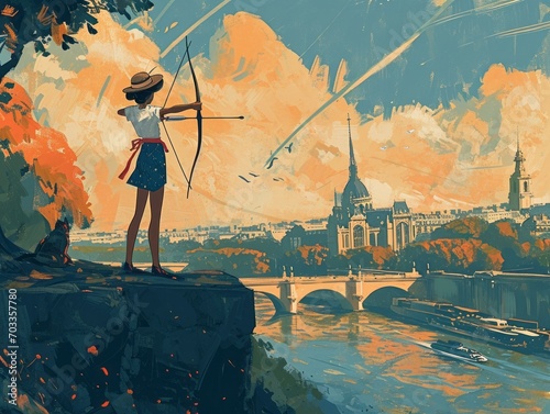 2024 Olympics Archery: Parisian Elegance in Earthy Hues